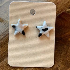 Marble Slab Star Stud Clay Earrings
